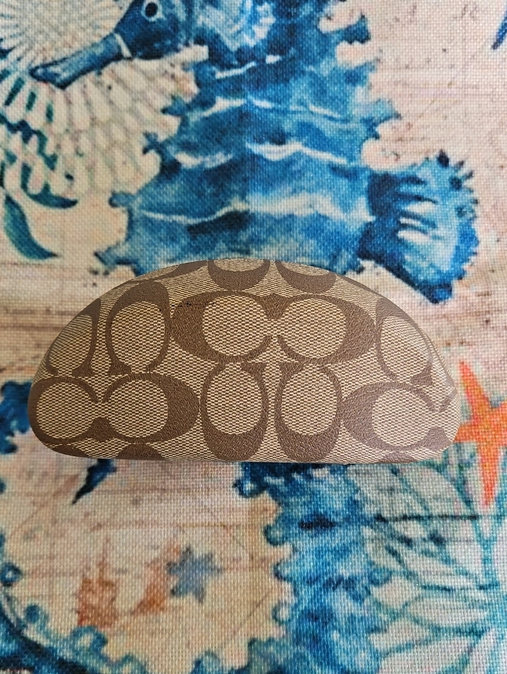 Coach Signature Canvas Clamshell Sunglasses Case